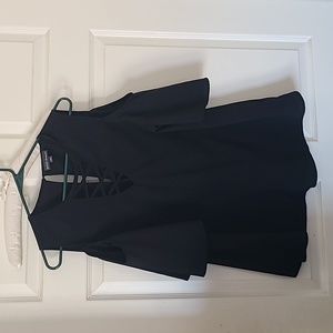 Black cold shoulder top